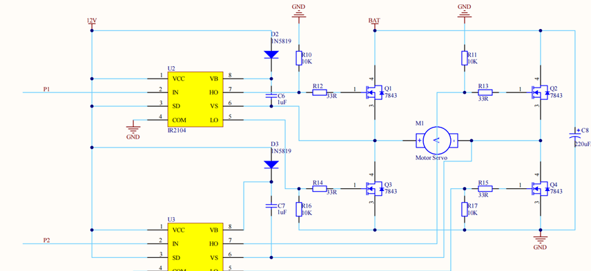 ▲ 图 3-3 电机驱动模块原理图