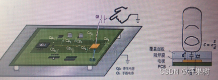 图1 电极中产生的自电容示意图