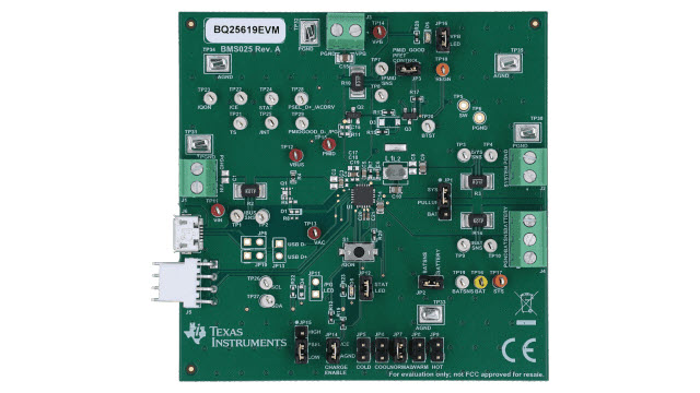 BQ25619EVM I2C控制的单芯、3安buck电池充电器，带有powerpath和1.2 A boost评估主板图像