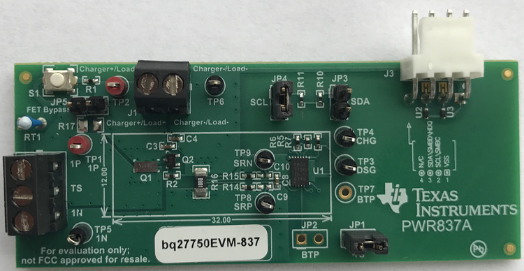 BQ27750EVM-837 BQ27750单电池可编程电池管理器评估模块板图像