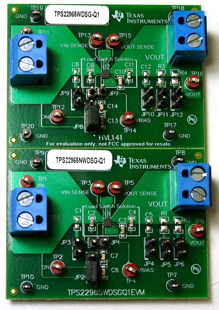 TPS22965W-Q1 5.7V，4A，16m?On电阻负载开关评估模块主板图像