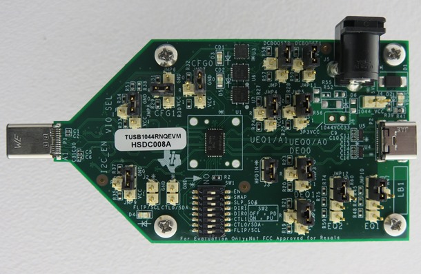 TUSB1044 USB Type-C交替模式重驱动高达10G评估板顶部照片