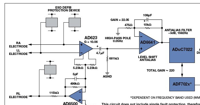 【含电路图】ADI可穿戴无线ECG动态心电监护仪设计