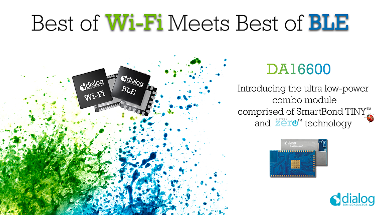 Dialog推出首款Wi-Fi + BLE组合模块，业内最优电池续航能力和易于配置性