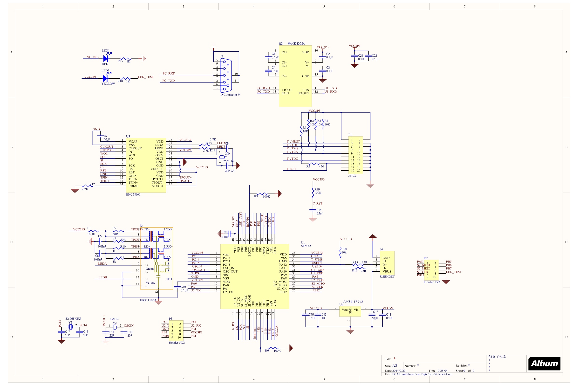 ENC28J60工程，PCB整版3D化模型设计