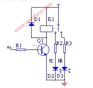 三极管驱动继电器正常动作电路