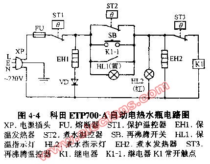 科田ETP700-A自动电热水瓶电路图