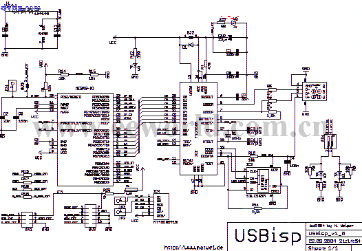使用USB芯片及M8的ISP2电路原理图